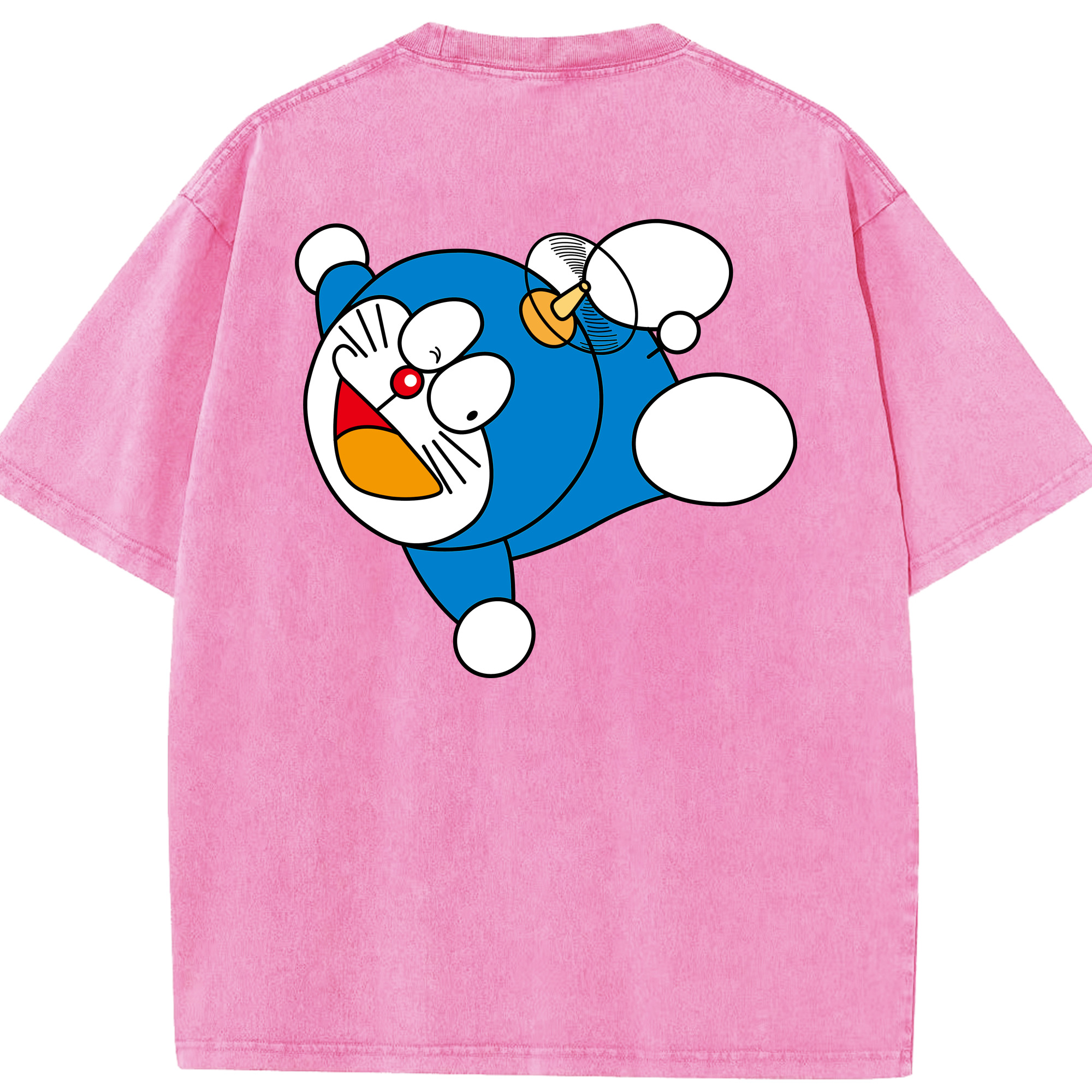 （画像用） ドラえもん Doraemon 綿100% ヴィンテージ風 半袖Tシャツ（背面プリント）